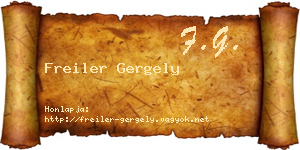 Freiler Gergely névjegykártya